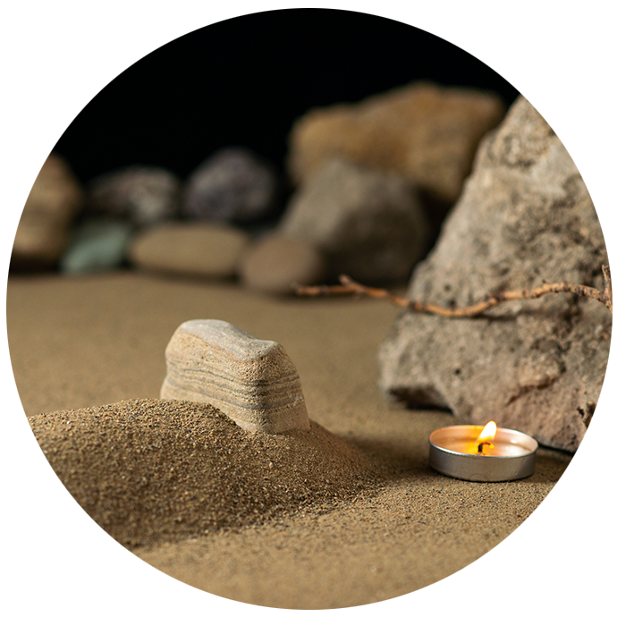 chandelle et sable